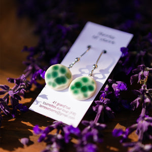 Boucles d'oreilles en porcelaine vert d'eau