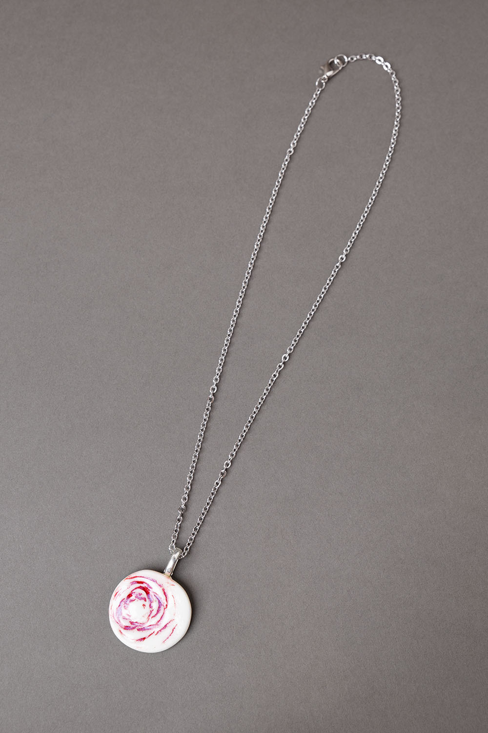Rose porcelain necklace