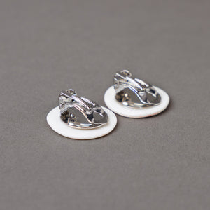 Rose porcelain clip earrings