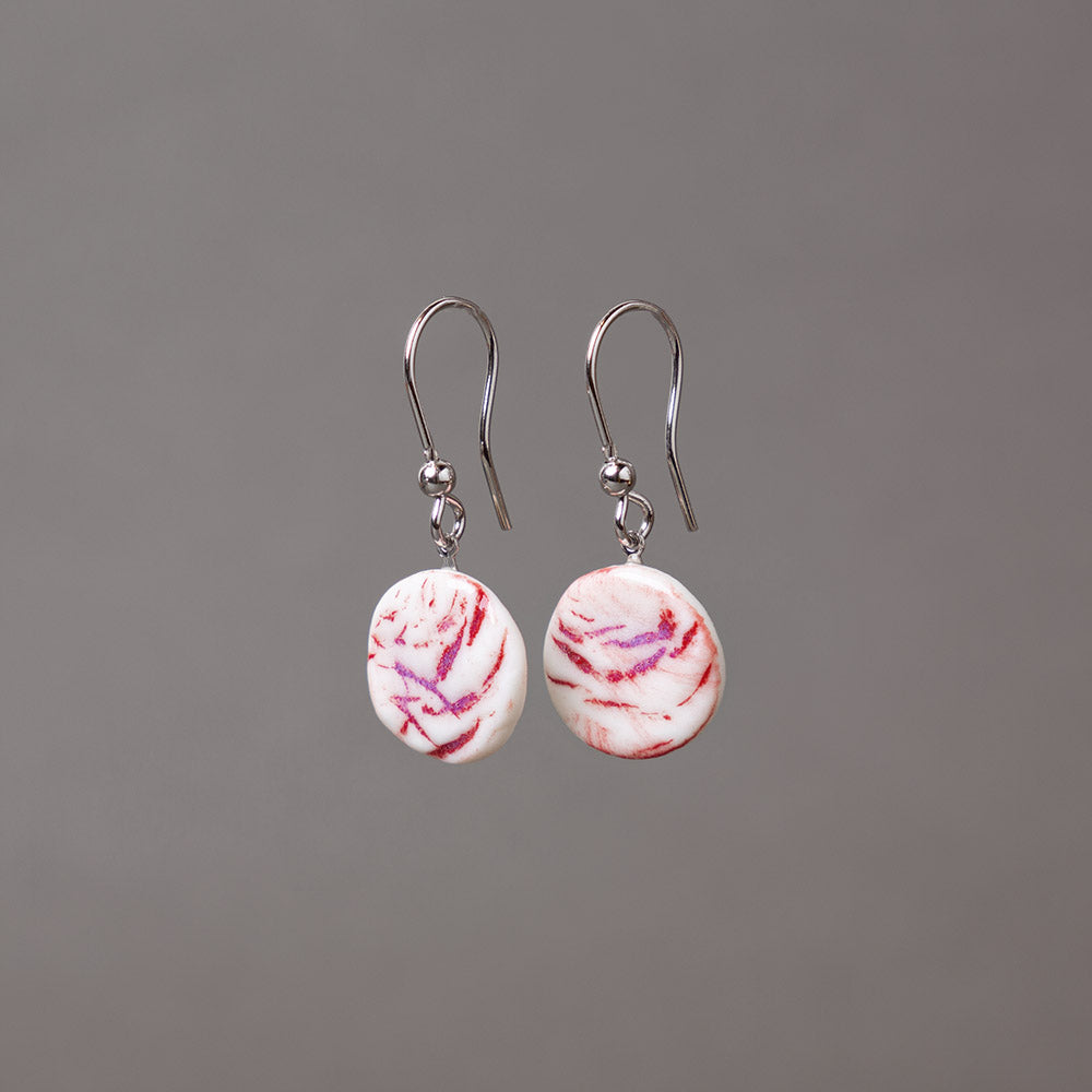 Rose porcelain earrings