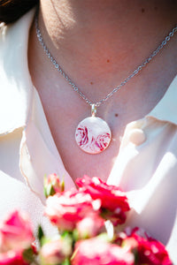 Rose porcelain necklace